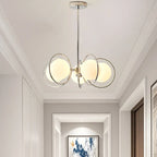 Lustre moderne à globe LED avec design circulaire en verre