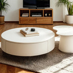 Tables basses gigognes rondes modernes en bois blanc