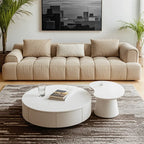 Tables basses gigognes rondes modernes en bois blanc
