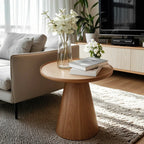 Table basse ronde élégante en noyer foncé