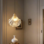 Suspension LED en verre transparent Ginkgo artistique pour salon