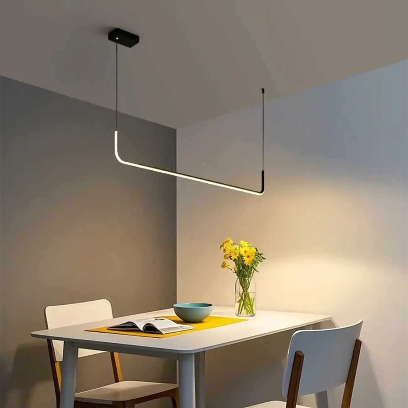 Suspension linéaire simple en gel de silice doré pour îlot de cuisine