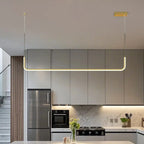 Suspension linéaire simple en gel de silice doré pour îlot de cuisine