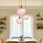 Suspension globe en vitrail artistique pour salle à manger