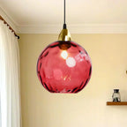 Suspension globe en vitrail artistique pour salle à manger