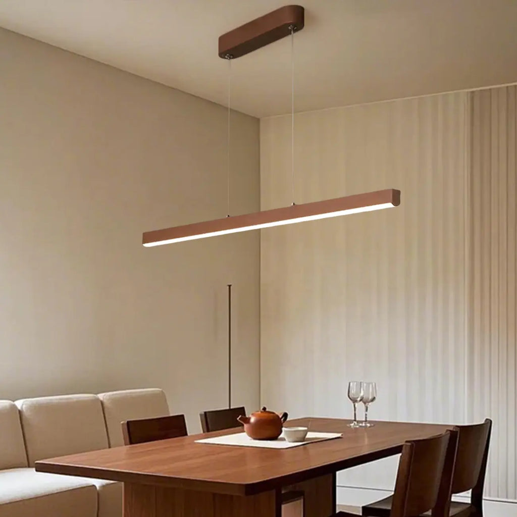 Luminaire LED rectangulaire simple en gel de silice marron pour îlot de cuisine
