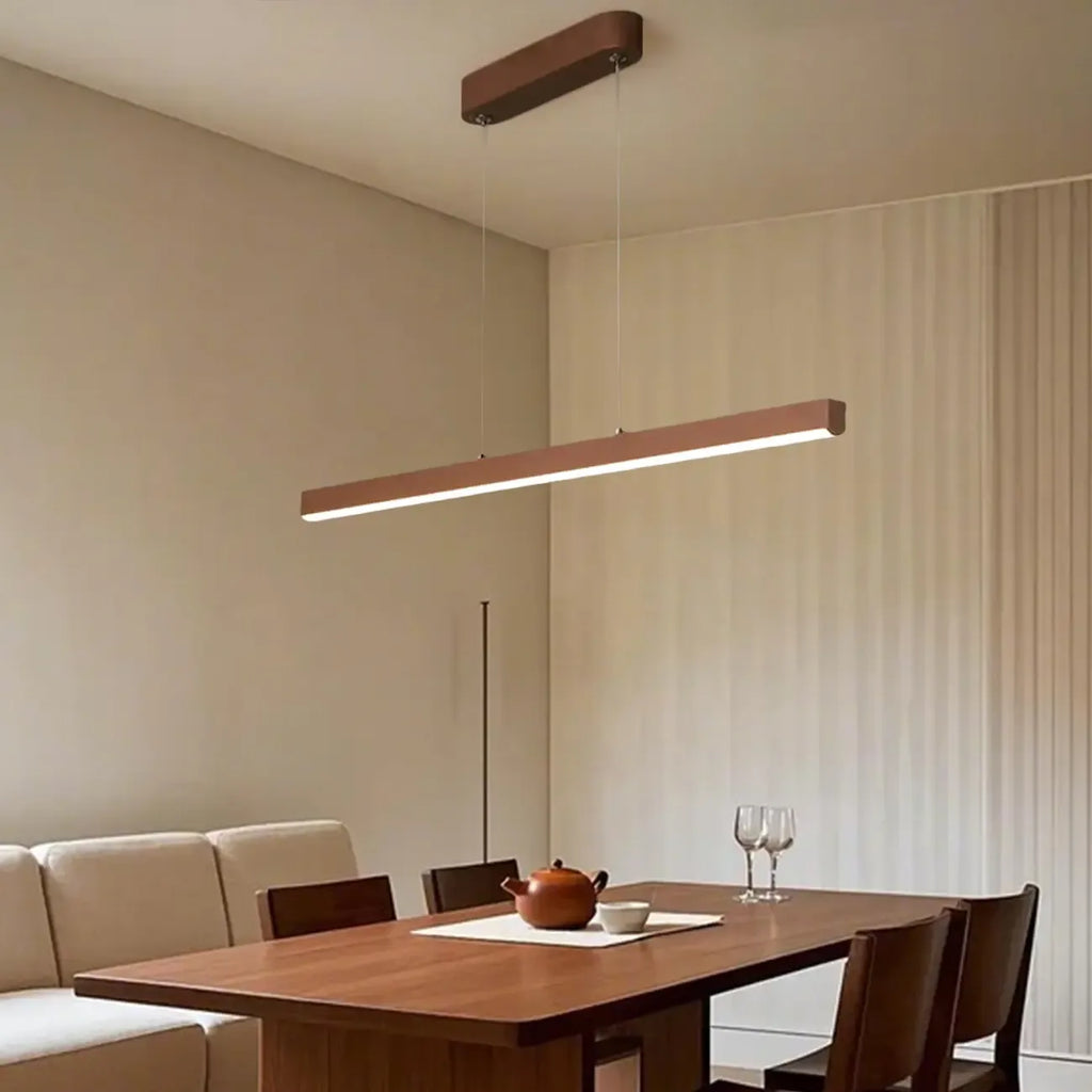 Luminaire LED rectangulaire simple en gel de silice marron pour îlot de cuisine