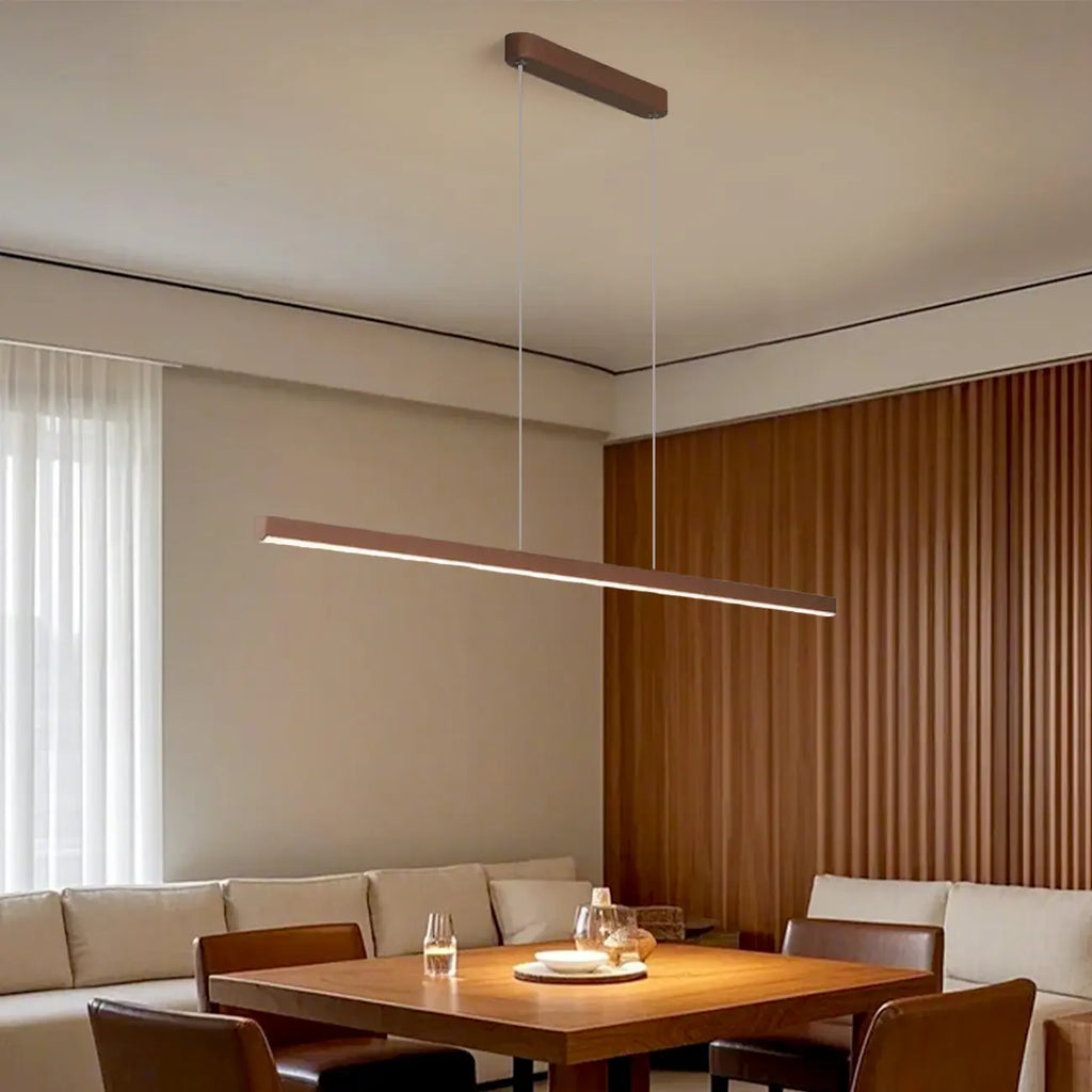 Luminaire LED rectangulaire simple en gel de silice marron pour îlot de cuisine