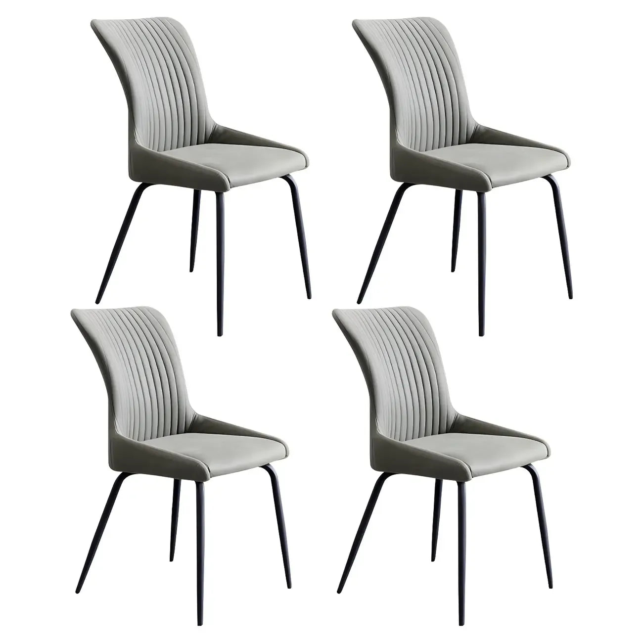 Chaises de cuisine/salle à manger industrielles gris foncé sans accoudoirs