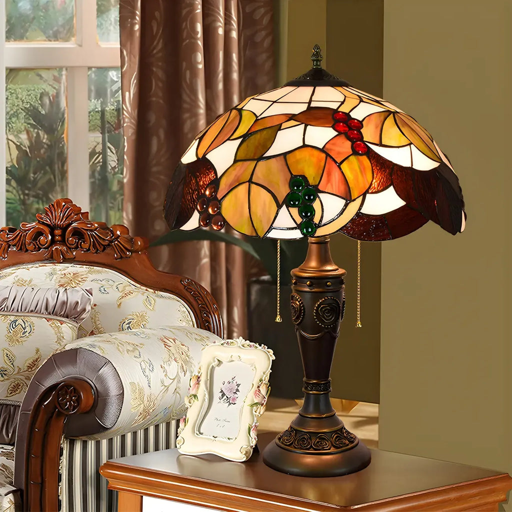 Lampe de table HomeyFad à 2 lumières avec dôme en verre et acier inoxydable de style vintage