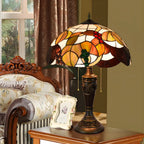 Lampe de table HomeyFad à 2 lumières avec dôme en verre et acier inoxydable de style vintage