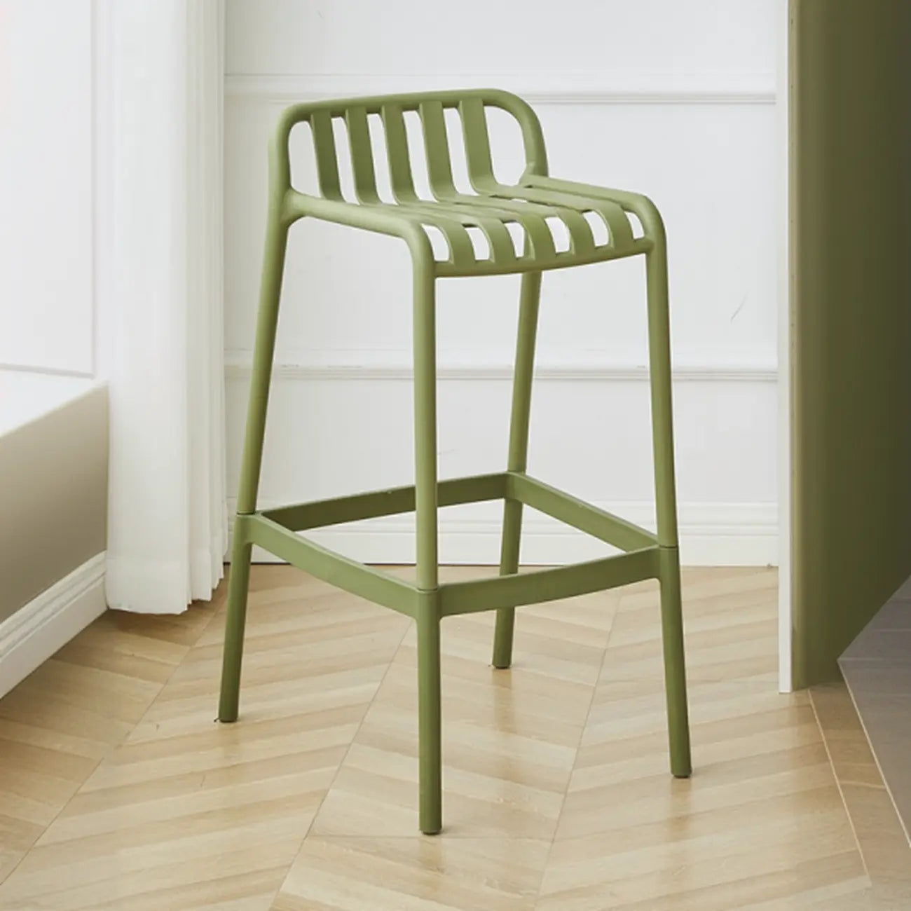 Tabouret de bar minimaliste en plastique pour intérieur et extérieur