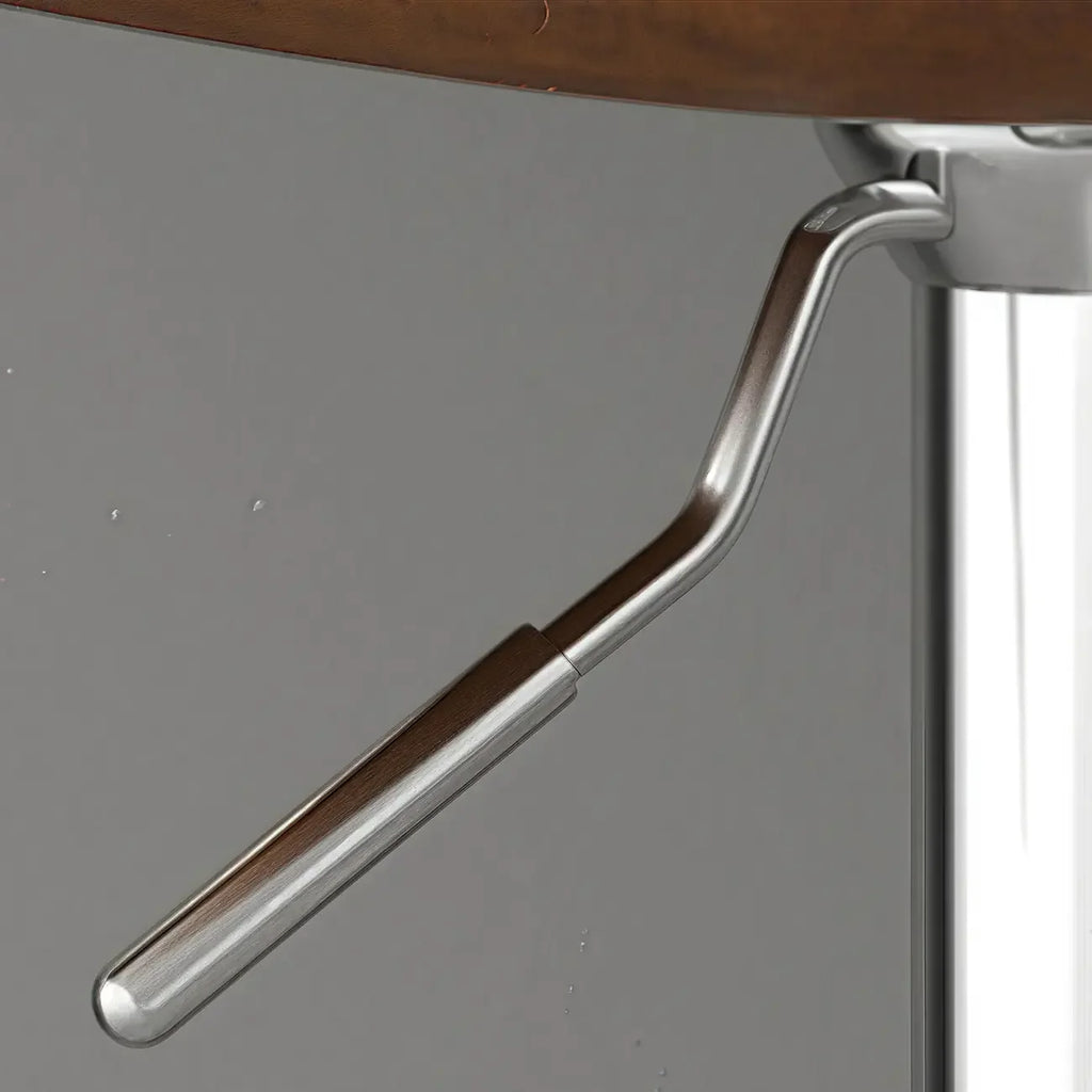 Tabouret de bar pivotant et réglable avec selle rembourrée en cuir