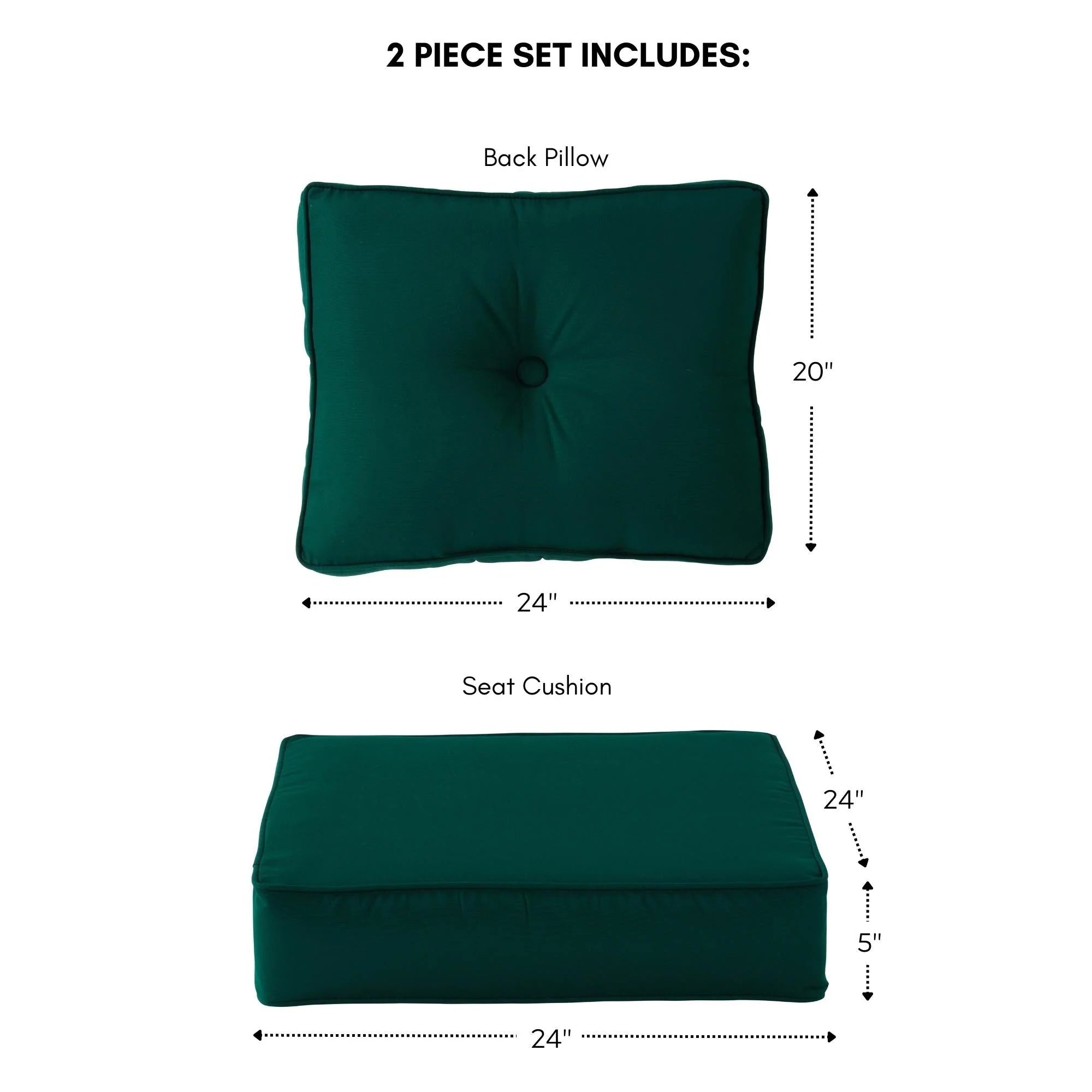 Ensemble de 2 coussins d'extérieur Sunbrella Premium pour siège profond