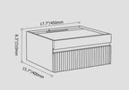 Table de chevet suspendue moderne en noyer avec plateau en verre et tiroirs