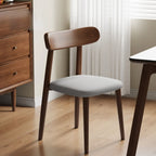 Chaise de salle à manger moderne en cuir sans accoudoirs et dossier bas