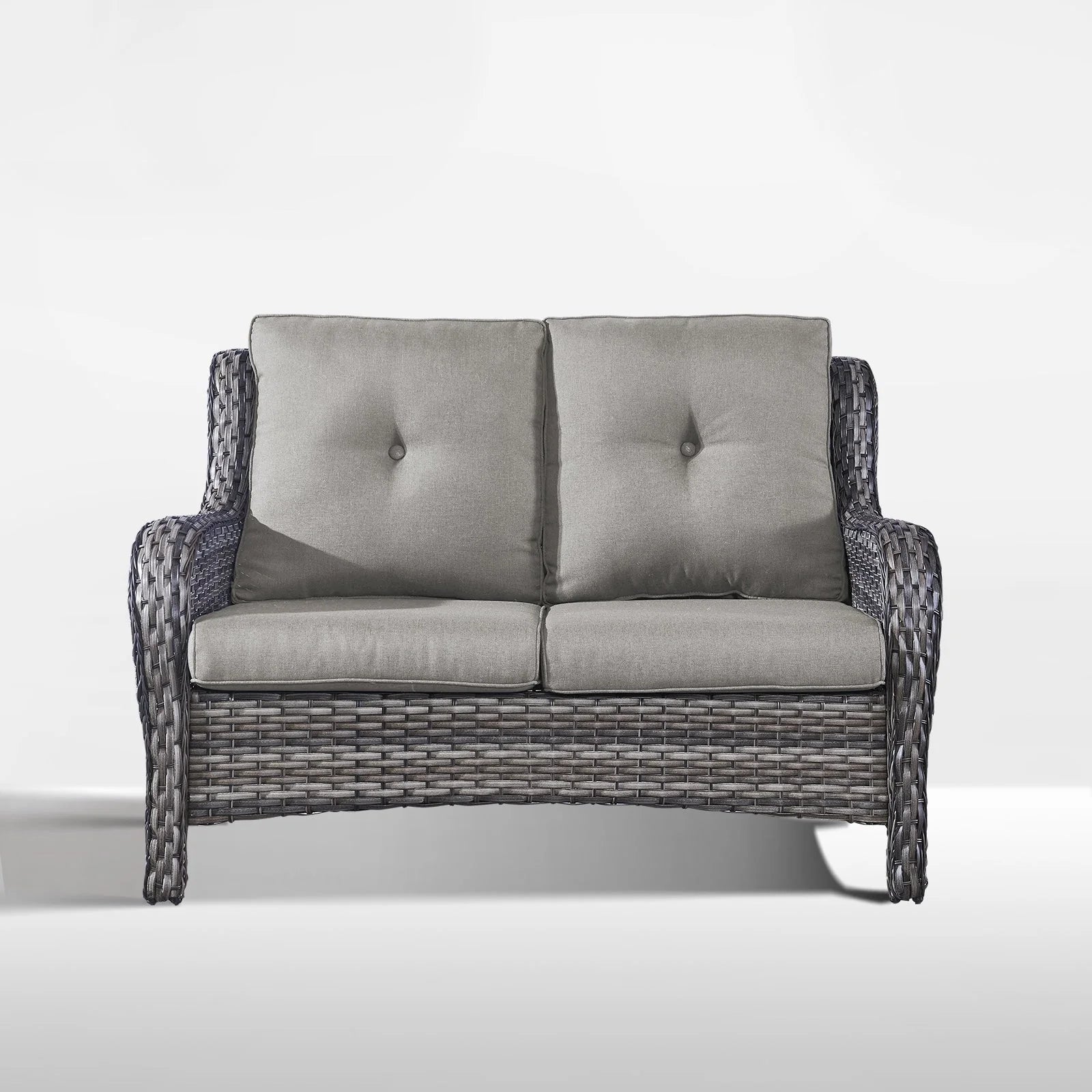 Gymojoy Canapé d'extérieur deux places en rotin Wicker Sofa Set