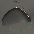 Lampadaire en métal arqué avec abat-jour en dôme réglable noir