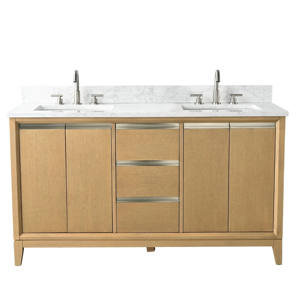 Meuble-lavabo Vanity Art avec évier en céramique et dessus en marbre reconstitué