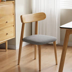 Chaise de salle à manger moderne en cuir sans accoudoirs et dossier bas