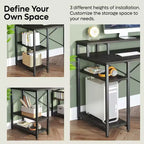 Bestier Bureaux d'ordinateur 140 cm avec étagère réversible, bureau d'écriture debout pour bureau à domicile/études/jeux
