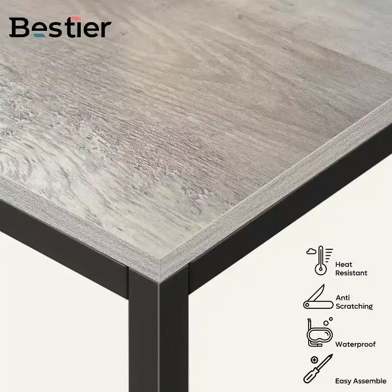 Bestier Bureaux d'ordinateur 140 cm avec étagère réversible, bureau d'écriture debout pour bureau à domicile/études/jeux