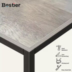 Bestier Bureaux d'ordinateur 140 cm avec étagère réversible, bureau d'écriture debout pour bureau à domicile/études/jeux