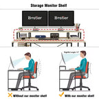 Bestier Bureaux d'ordinateur 140 cm avec étagère réversible, bureau d'écriture debout pour bureau à domicile/études/jeux