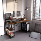 Bestier Bureaux d'ordinateur 140 cm avec étagère réversible, bureau d'écriture debout pour bureau à domicile/études/jeux