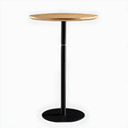 Table de bar ronde contemporaine avec plateau en bois pour les repas