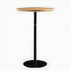 Table de bar ronde contemporaine avec plateau en bois pour les repas