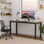 Scrivania per Computer WhizMax 63 Pollici, Grande Scrivania da Ufficio con Telaio in Metallo Nero, Scrivania da Gaming Moderna in Stile Semplice, Robusta Postazione di Lavoro per Scrivere