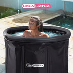 Baignoire de glace HolaHatha 450 litres, baignoire de récupération portable à eau froide avec couvercle