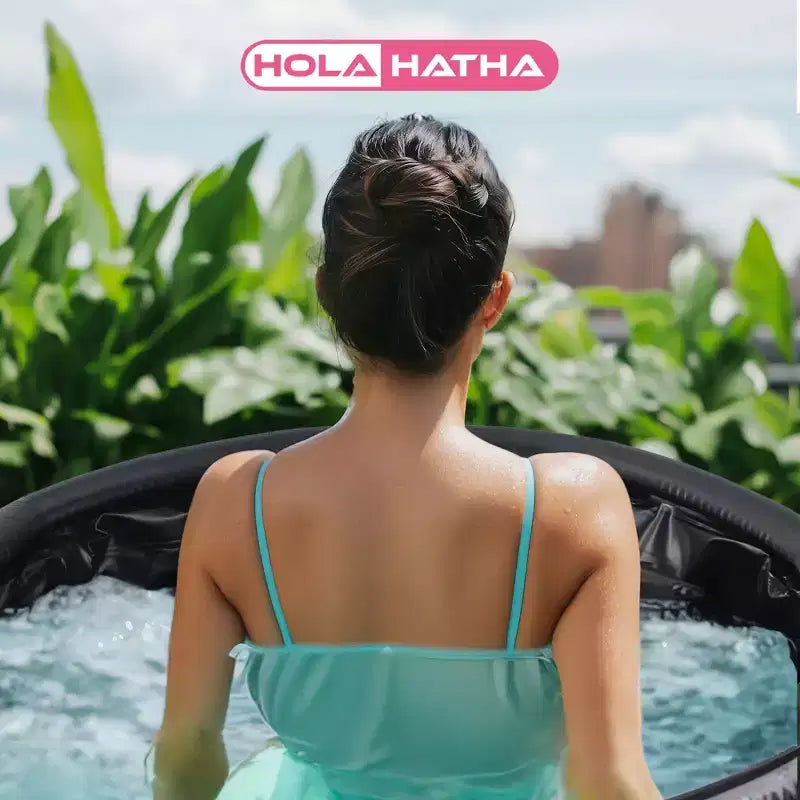 Baignoire de glace HolaHatha 450 litres, baignoire de récupération portable à eau froide avec couvercle