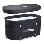 HolaHatha 129 Gal Ice Bath Tub, Portable Hot/Cold Water Plunge Recovery Lidded Tub