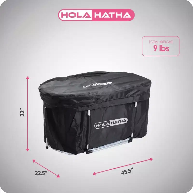 HolaHatha Baignoire de récupération à immersion avec couvercle, 488 litres, portable, eau chaude/froide