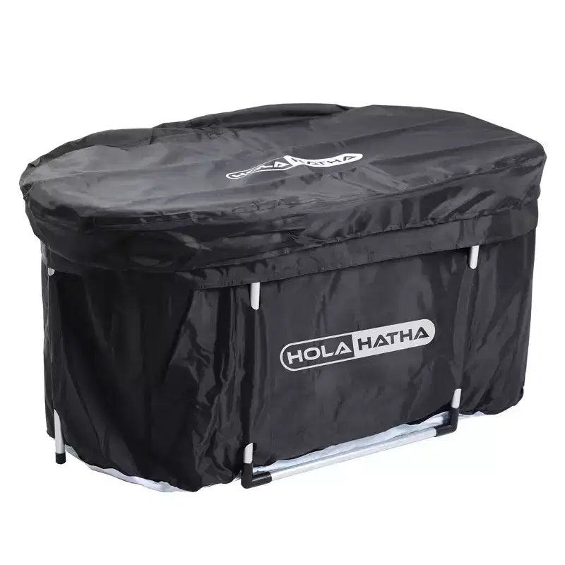 HolaHatha Baignoire de récupération à immersion avec couvercle, 488 litres, portable, eau chaude/froide