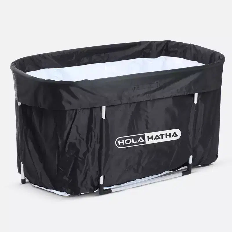 HolaHatha Baignoire de récupération à immersion avec couvercle, 488 litres, portable, eau chaude/froide