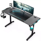EUREKA ERGONOMIC Gaming Desk with Built-in Accessories,58.27 D x 23.62 W x 31.22 H,Black