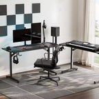 Scrivania da Gaming EUREKA ERGONOMIC con Accessori Integrati, 148 D x 60 L x 79.3 P cm, Nera