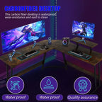 BestMassage Bureau de jeu en forme de L de 50 pouces, bureau d'ordinateur, bureau avec grand support pour moniteur, bureau de jeu d'angle pour le bureau à domicile