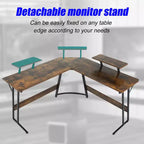 BestMassage Bureau de jeu en forme de L de 50 pouces, bureau d'ordinateur, bureau avec grand support pour moniteur, bureau de jeu d'angle pour le bureau à domicile