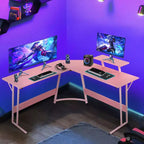 BestMassage Bureau de jeu en forme de L de 50 pouces, bureau d'ordinateur, bureau avec grand support pour moniteur, bureau de jeu d'angle pour le bureau à domicile