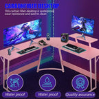 BestMassage Bureau de jeu en forme de L de 50 pouces, bureau d'ordinateur, bureau avec grand support pour moniteur, bureau de jeu d'angle pour le bureau à domicile