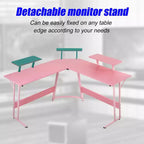 BestMassage Bureau de jeu en forme de L de 50 pouces, bureau d'ordinateur, bureau avec grand support pour moniteur, bureau de jeu d'angle pour le bureau à domicile