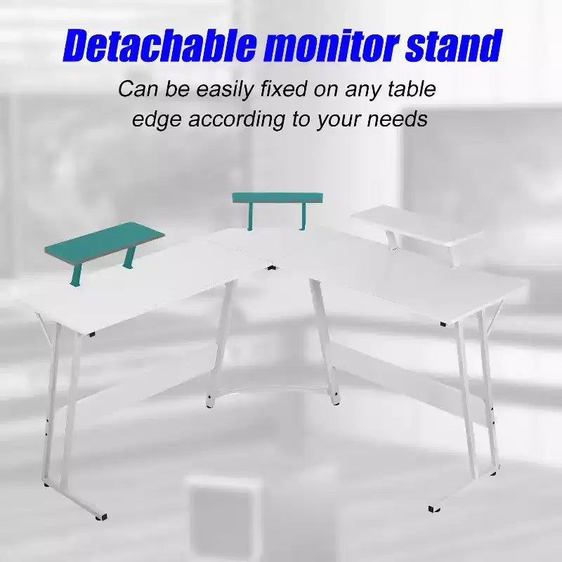BestMassage Bureau de jeu en forme de L de 50 pouces, bureau d'ordinateur, bureau avec grand support pour moniteur, bureau de jeu d'angle pour le bureau à domicile