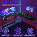 BestMassage Bureau de jeu en forme de L de 50 pouces, bureau d'ordinateur, bureau avec grand support pour moniteur, bureau de jeu d'angle pour le bureau à domicile