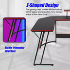 BestMassage Bureau de jeu en forme de L de 50 pouces, bureau d'ordinateur, bureau avec grand support pour moniteur, bureau de jeu d'angle pour le bureau à domicile