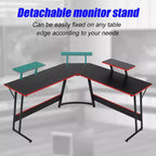 BestMassage Bureau de jeu en forme de L de 50 pouces, bureau d'ordinateur, bureau avec grand support pour moniteur, bureau de jeu d'angle pour le bureau à domicile