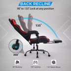 Sedia da gaming BestMassage Sedia da ufficio per computer con poggiapiedi e supporto lombare